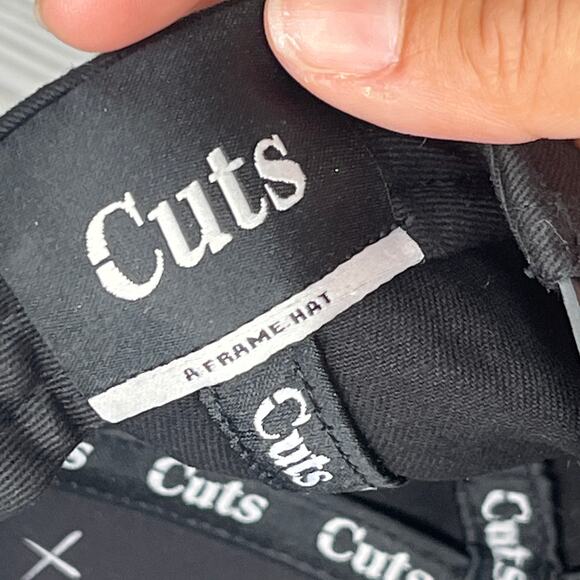 Cuts Men's Patch Logo A-Frame Hat Black Snapback 5-Panel Cap NWOT One Size - Picture 4 of 4